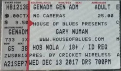 Gary Numan New Orleans House of Blues Ticket 2017